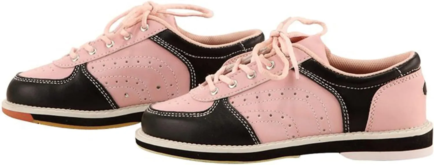 VEACAM Bowls Shoes for Women, Leather Women's Bowling Trainers Casual Bowling Athletic Shoes Lightweight Bowls Fitness Sneakers