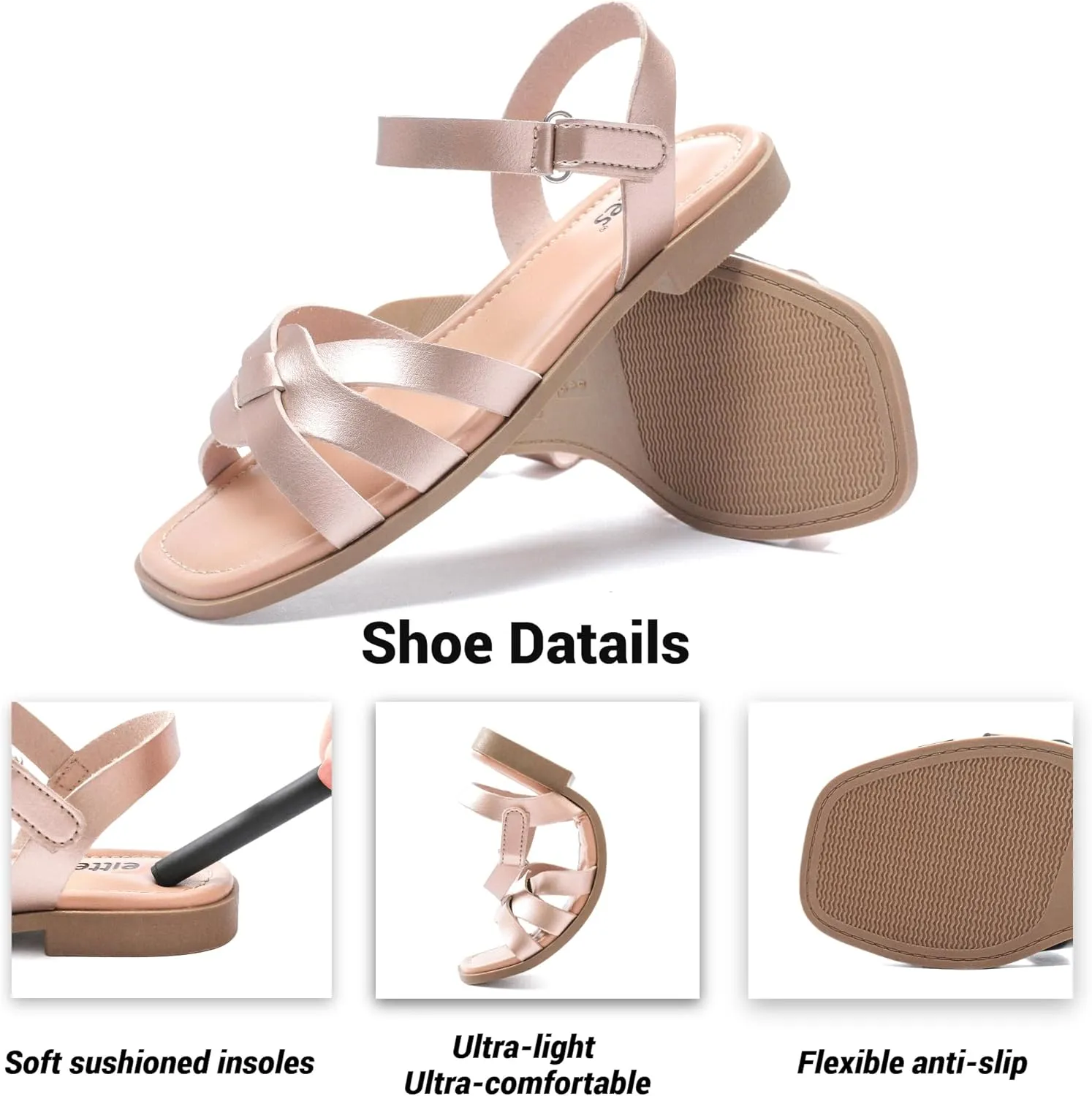 Veittes Women's Flat Slide Sandals - Casual Classic Simple Strappy Slip on Flat Summer Sandals.