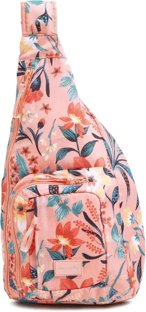 Vera Bradley Ripstop Sling Backpack, Paradise Bright Coral