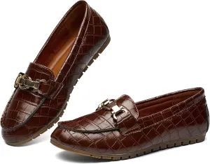 VERDASCO Women's Loafers Comfort Slip-Ons Flat Work Shoes Casual Moccasins Penny Loafers Lady Dress Shoes