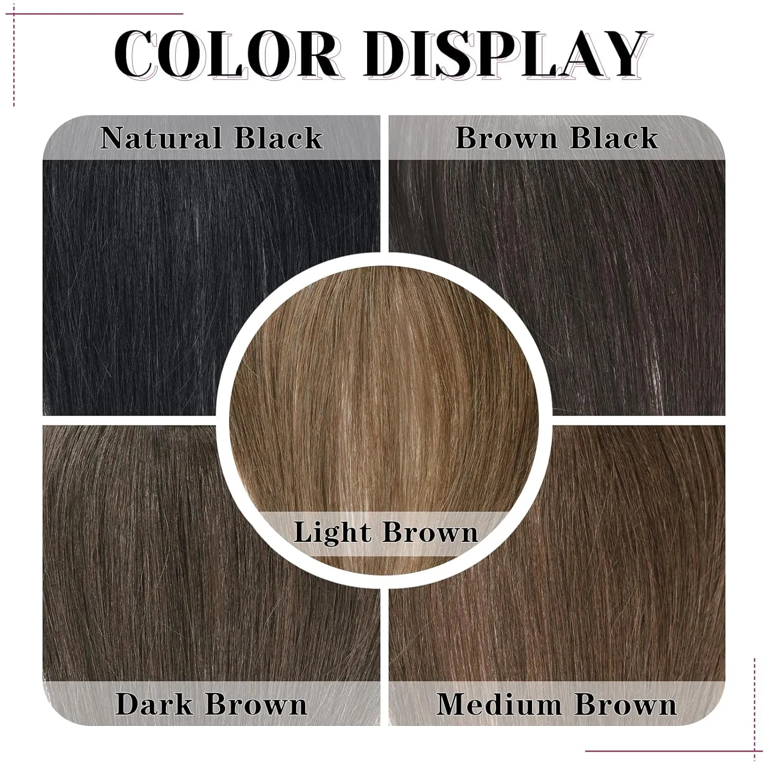 VERNA Real Human Hair Topper, 10 Inch 100％ Human Hair Toppers for Women with Thinning Hair, Large area Coverage Dark Brown Hairpiece Wiglet for Daily Wear(8 * 11)
