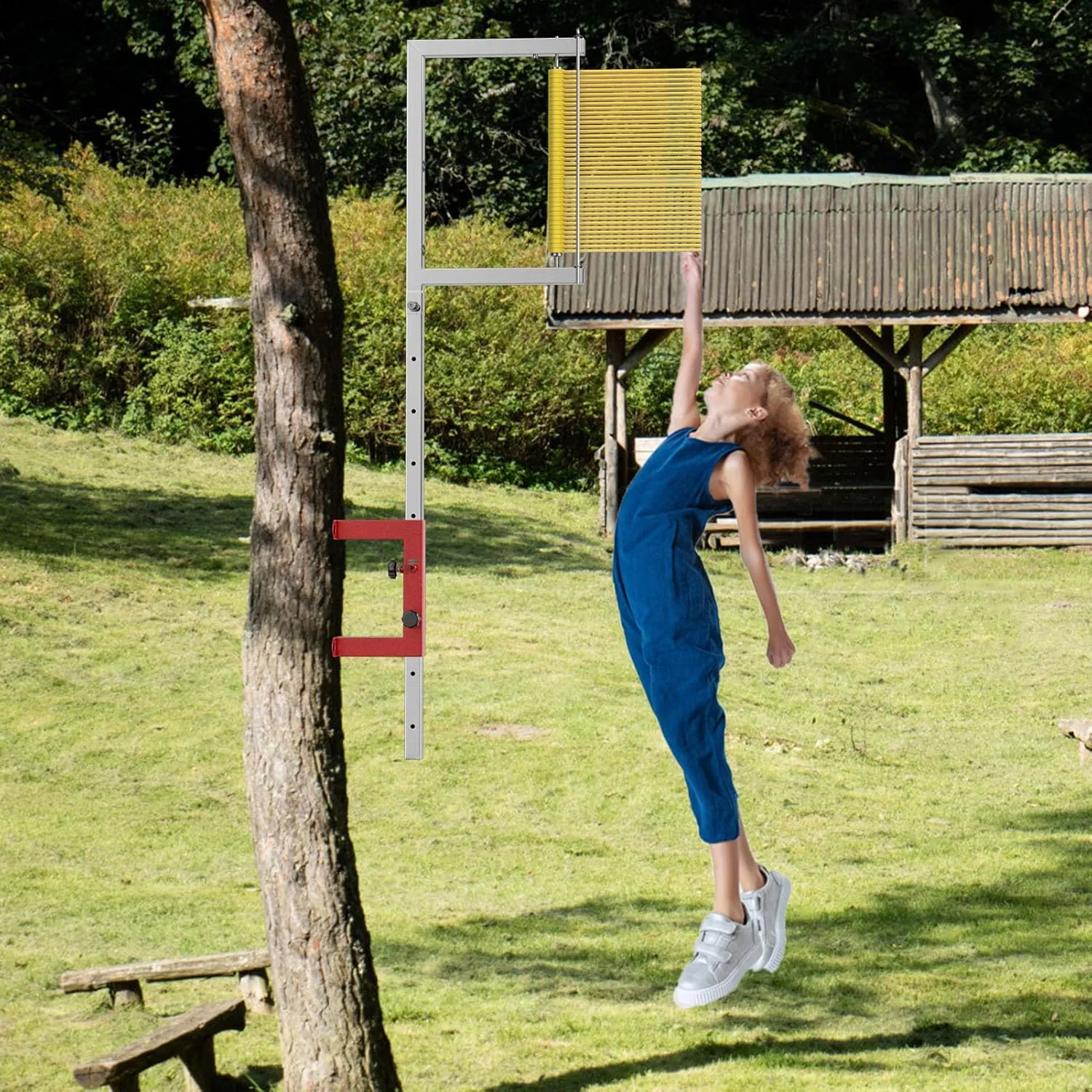 Vertical Jump Tester, Wall Mounted Jump Height Measurement Tool, 2.29 ft Adjustable Height Jump Measuring Test, Basketball Volleyball Vertical Jumping Trainer for Training