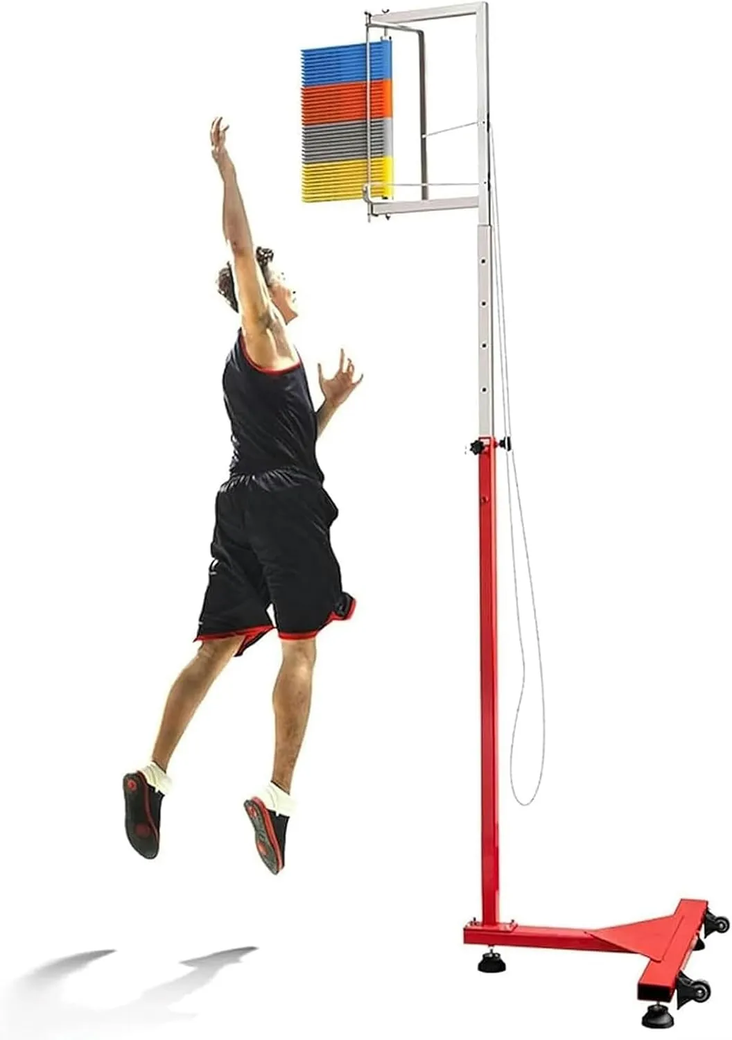 Vertical Jump Trainer, Adjustable Floor Standing Jump Measurement Tester, with Stable Base, Easy to Move, High Jump Training Equipment Basketball Volleyball Spike Coach