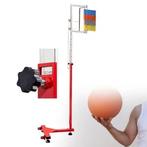 Vertical Jump Trainer for Athletes, Adjustable Jump Height Tester with Colored Target Blades, Pull Rope Reset, Floor Standing Jump Training Tool for School, Gym, and Home Use