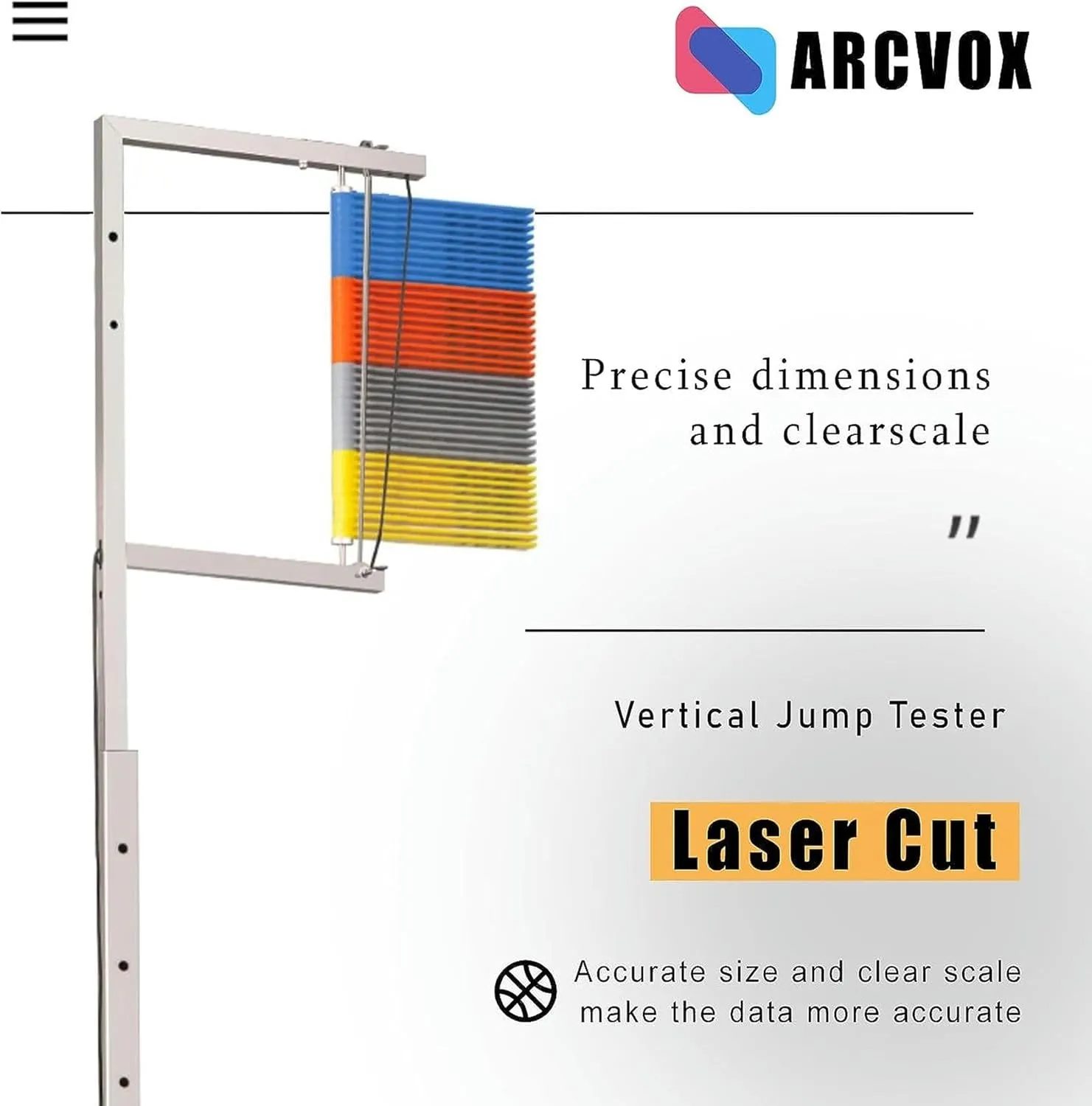Vertical Jump Trainer for Athletes, Jump Height Ability Tester, Basketball Jumping Training Aid, Range of 5.6-11.8ft / 5.6-10.5ft / 4.6-9.2ft