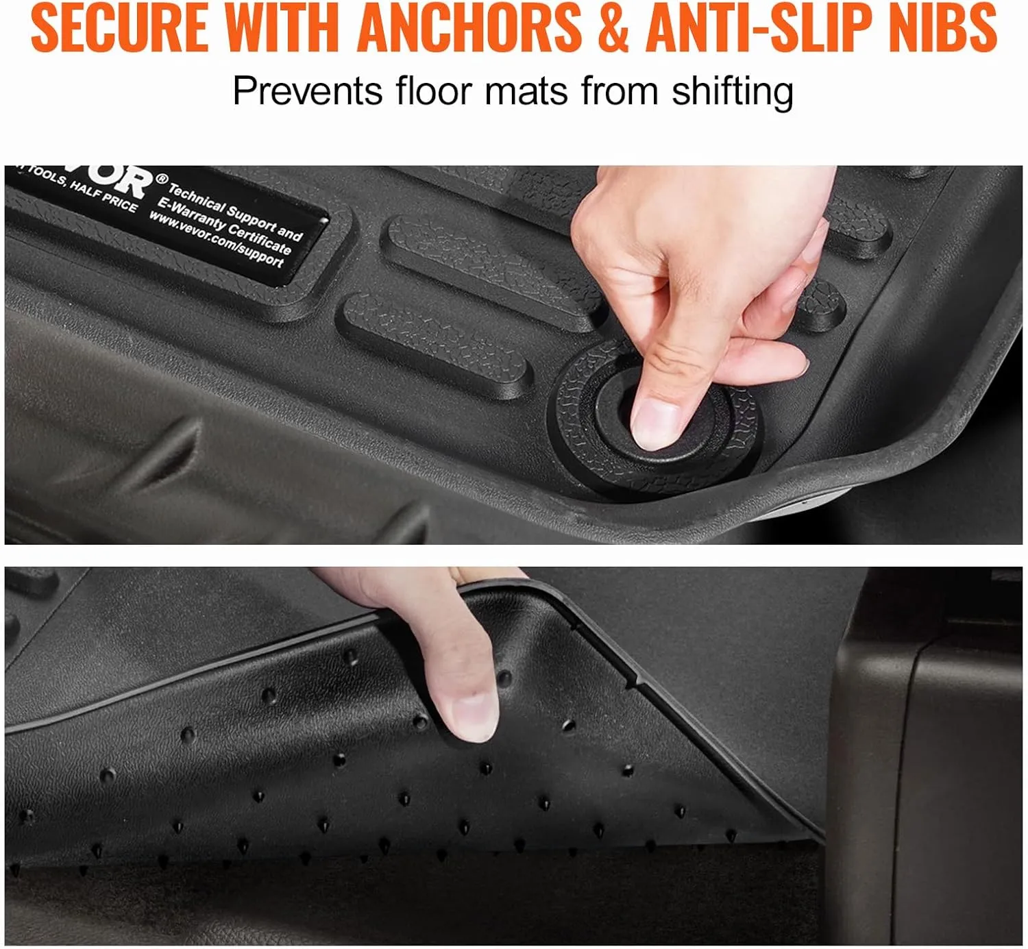 VEVOR Floor Mats Fits for Honda CR-V (Hybrid Models) 2017-2022, All Weather Protection, Custom Fit Car Floor Liners, Front & 2nd Row