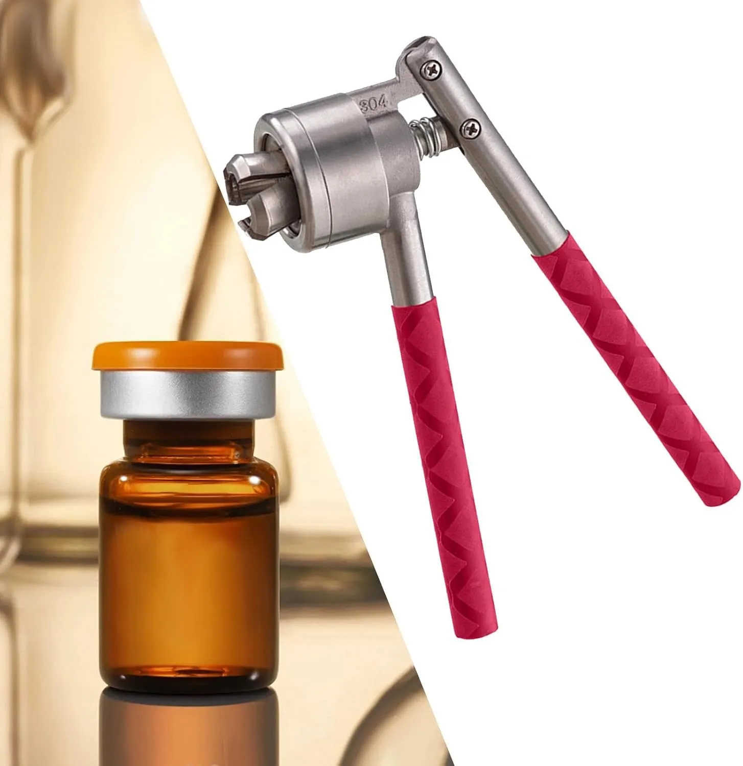 Vial Crimper,Manual Sealer,Anti Slip Multifunction Capping Tool,Perfume Vial,Bottle Capper Machine Hand Held Capping Machine, 15B