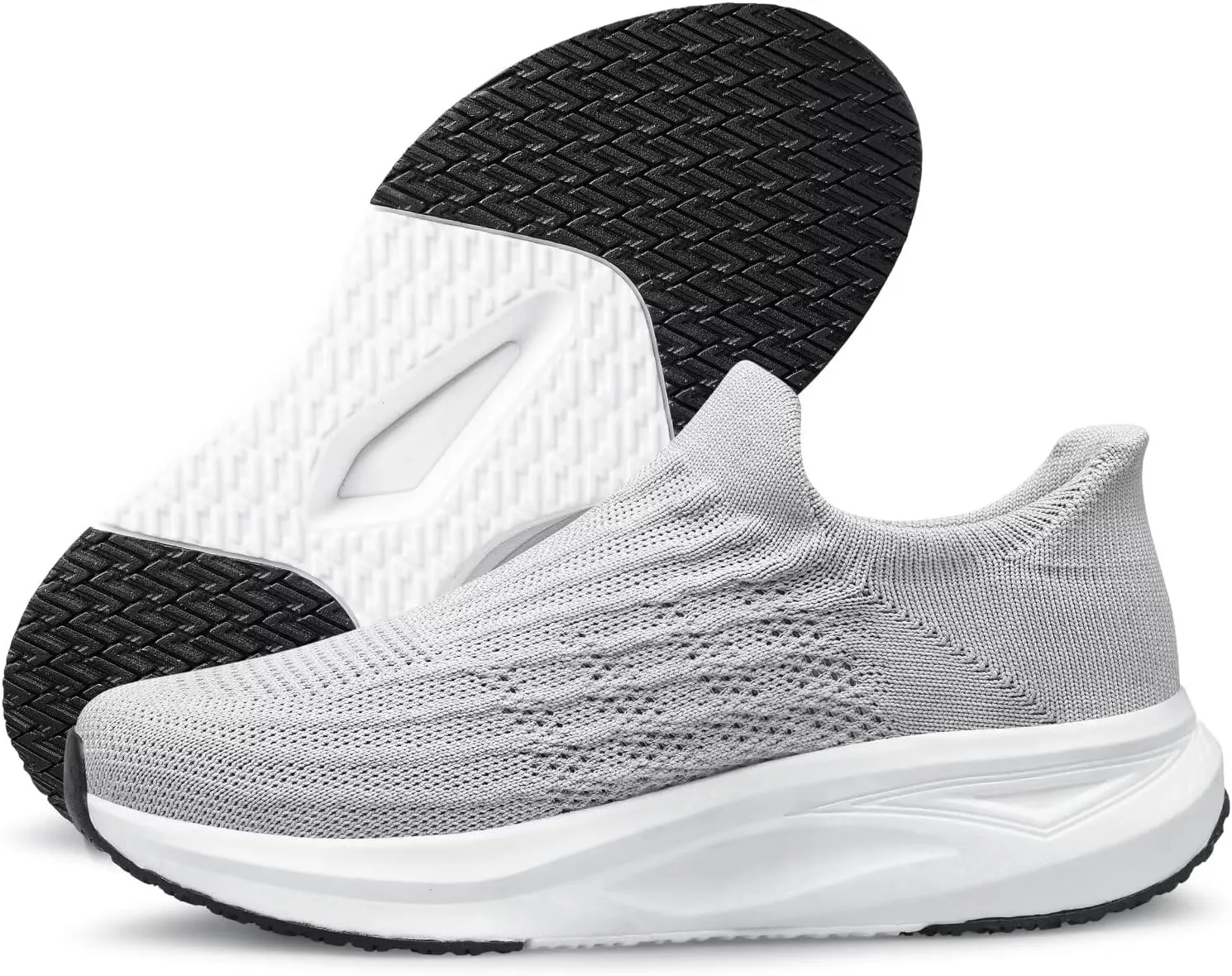 vibdiv Slip-in Walking Shoes Men Barefoot Sock Sneakers Flat Lightweight Casual Comfortable Breathable Laceless