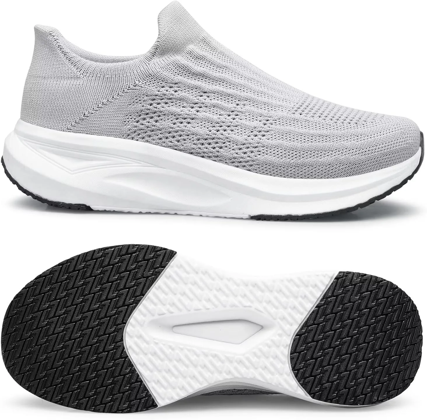 vibdiv Slip-in Walking Shoes Men Barefoot Sock Sneakers Flat Lightweight Casual Comfortable Breathable Laceless
