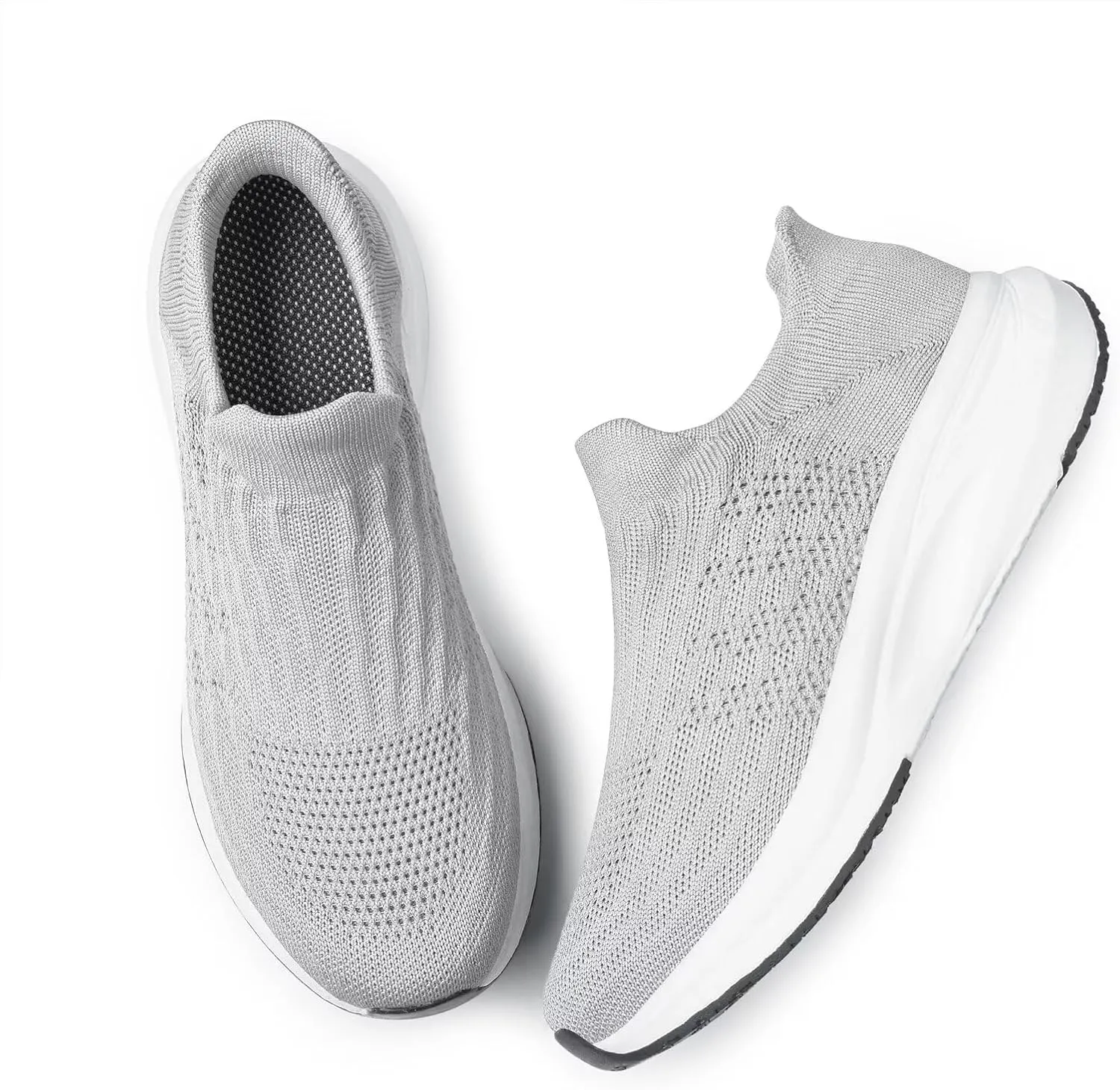 vibdiv Slip-in Walking Shoes Men Barefoot Sock Sneakers Flat Lightweight Casual Comfortable Breathable Laceless