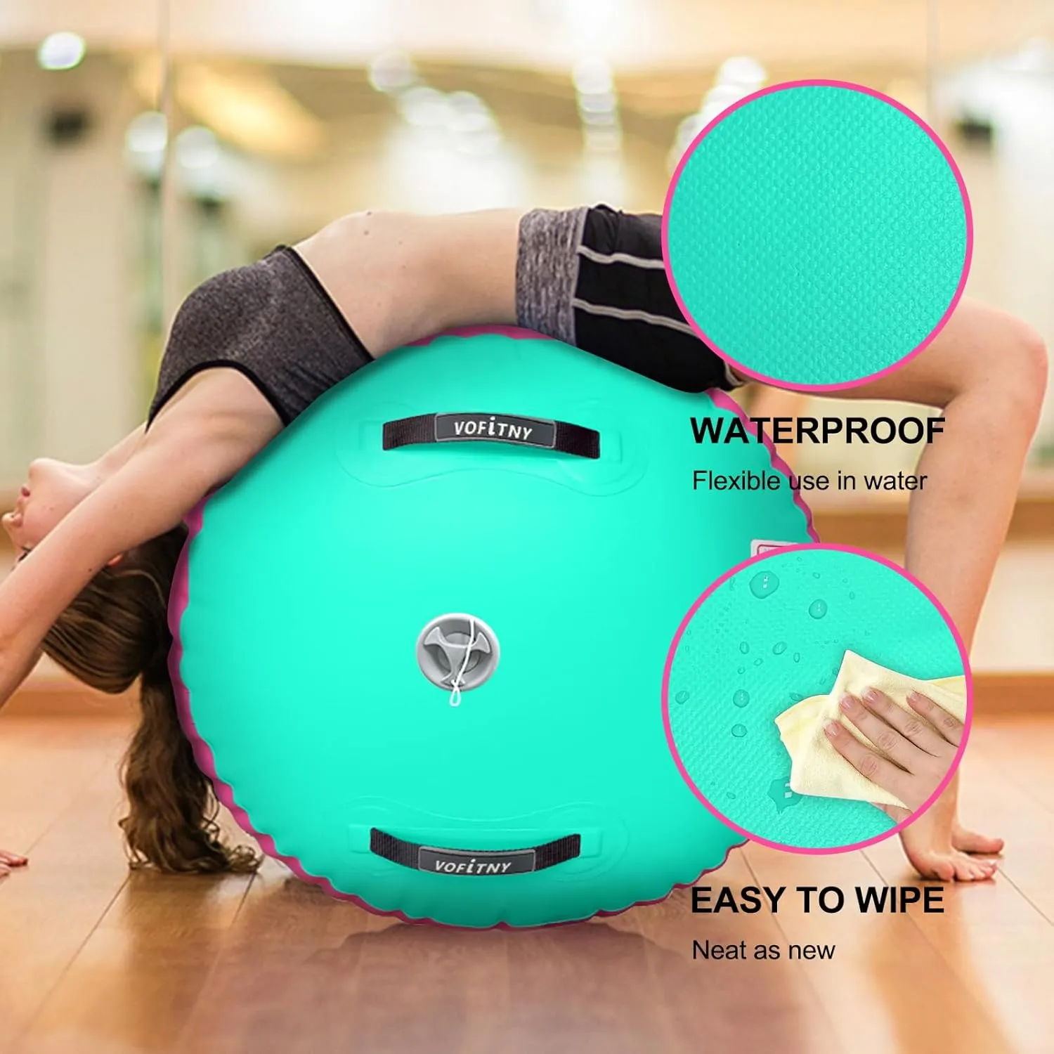 VOFiTNY Gymnastics Tumbling Equipment Air Barrel Inflatable Octagon Tumbler Roller Back-bend Trainer Chearleeding Mat Without Pump