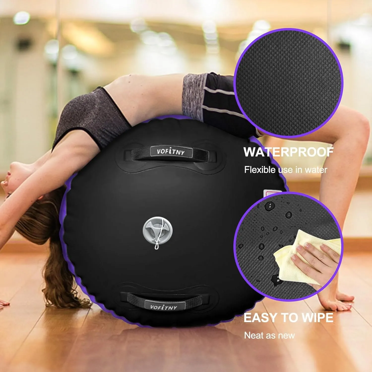 VOFiTNY Gymnastics Tumbling Equipment Air Barrel Inflatable Octagon Tumbler Roller Back-bend Trainer Chearleeding Mat Without Pump