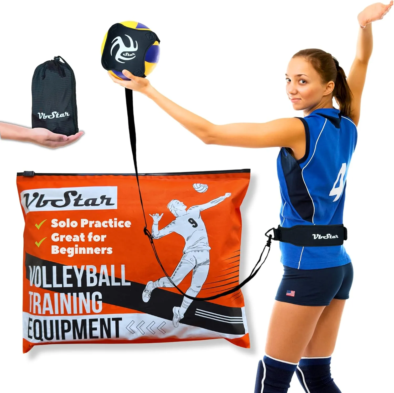 Volleyball Training Equipment Aid - Practice Your Serving, Setting & Spiking with Ease, Great Solo Serve & Spike Trainer for Beginners & Pro, Perfect Volleyball Gift