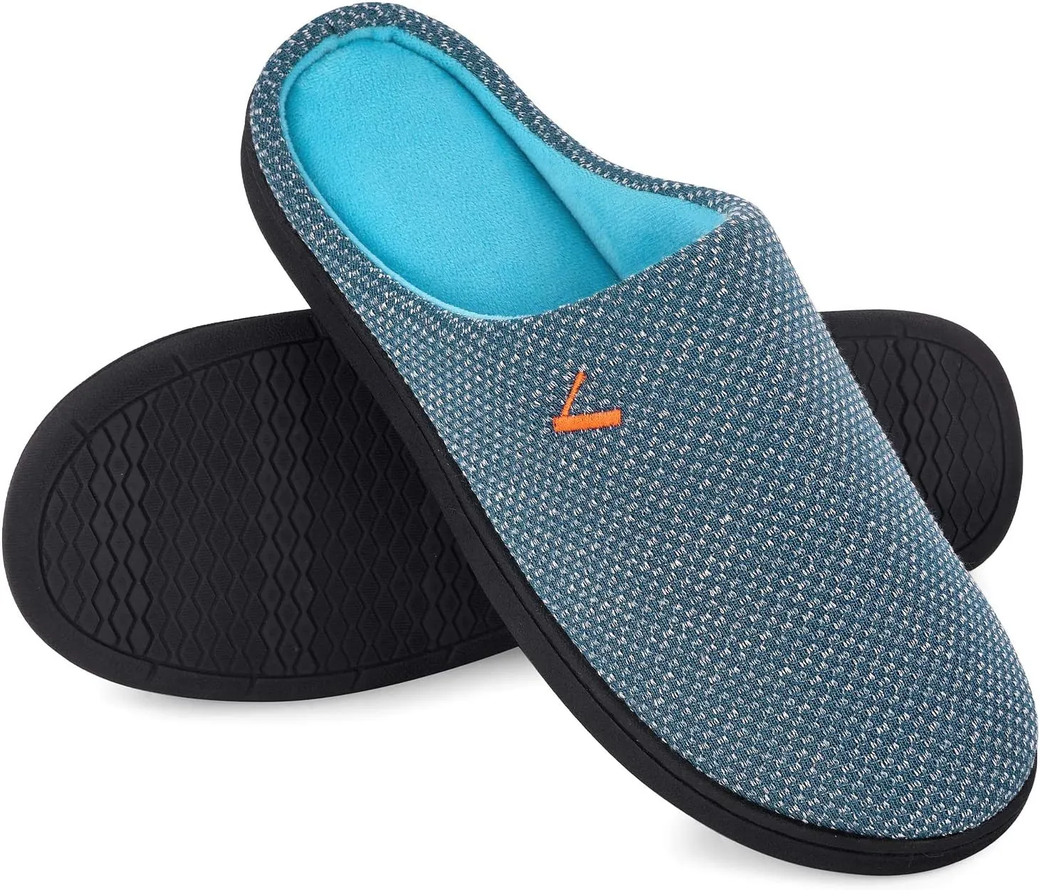 VONMAY Men's Two-Tone Slippers Slip On Memory Foam Comfy House Shoes Lightweight Indoor Outdoor