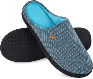 VONMAY Men's Two-Tone Slippers Slip On Memory Foam Comfy House Shoes Lightweight Indoor Outdoor