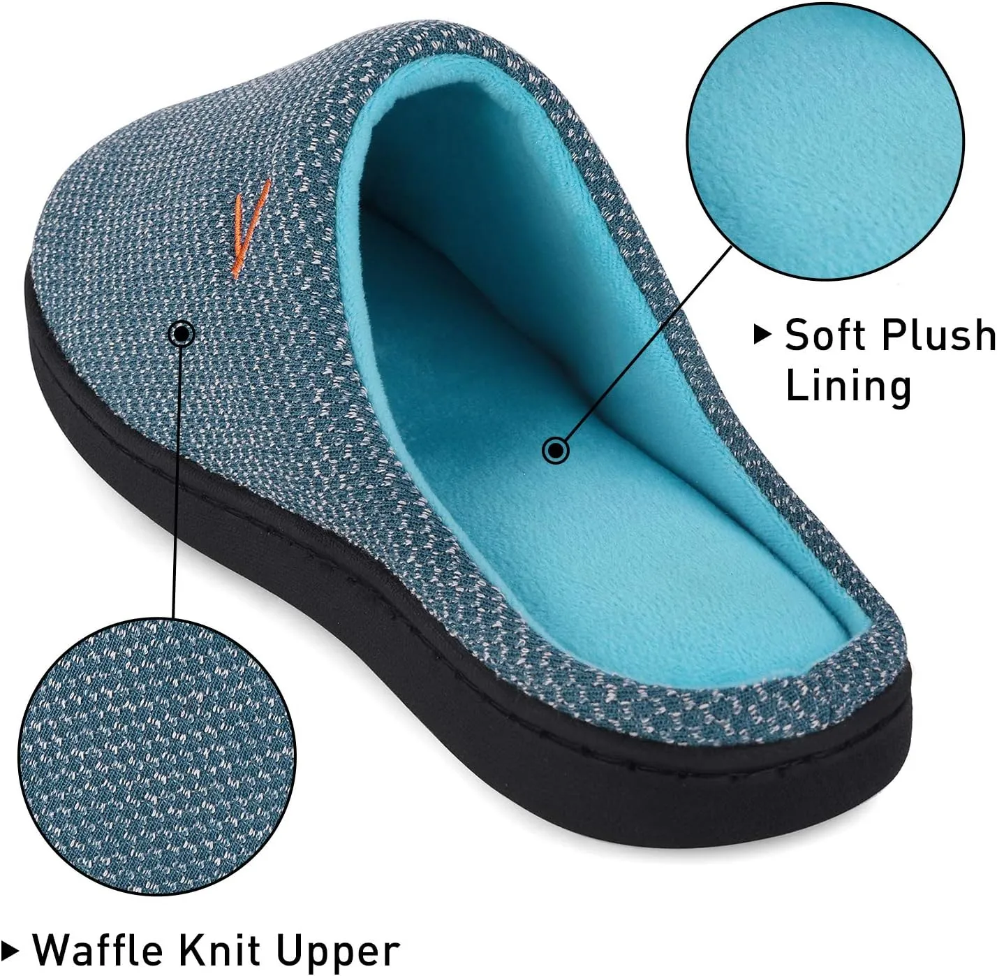 VONMAY Men's Two-Tone Slippers Slip On Memory Foam Comfy House Shoes Lightweight Indoor Outdoor