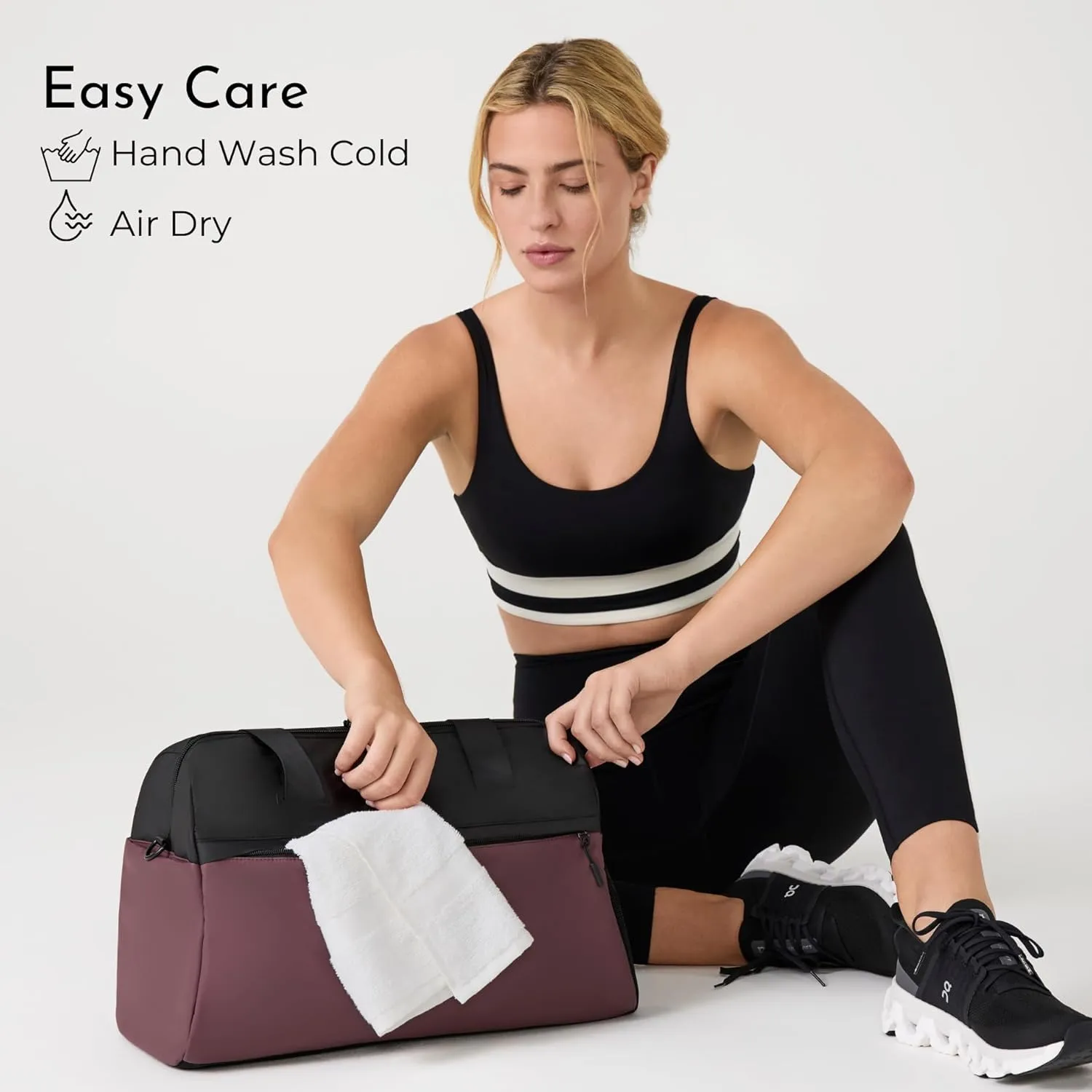 Vooray 25L Trainer Duffel Bag Rose – Lightweight Travel Duffel for Women and Men with Shoe Pocket, Workout Bag, Weekender for Overnight, Football, Traveling, or Hospital Use
