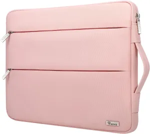 Voova 14 15 Inch Laptop Sleeve Case, Waterproof Computer Bag Cover Compatible with MacBook Pro 14 M3/M2/M1, MacBook Air 15 M2 / MacBook Pro 15,15 Surface Laptop 5/4,14 HP Stream Dell Acer Asus, Pink
