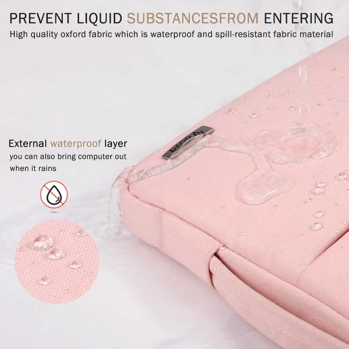 Voova 14 15 Inch Laptop Sleeve Case, Waterproof Computer Bag Cover Compatible with MacBook Pro 14 M3/M2/M1, MacBook Air 15 M2 / MacBook Pro 15,15 Surface Laptop 5/4,14 HP Stream Dell Acer Asus, Pink