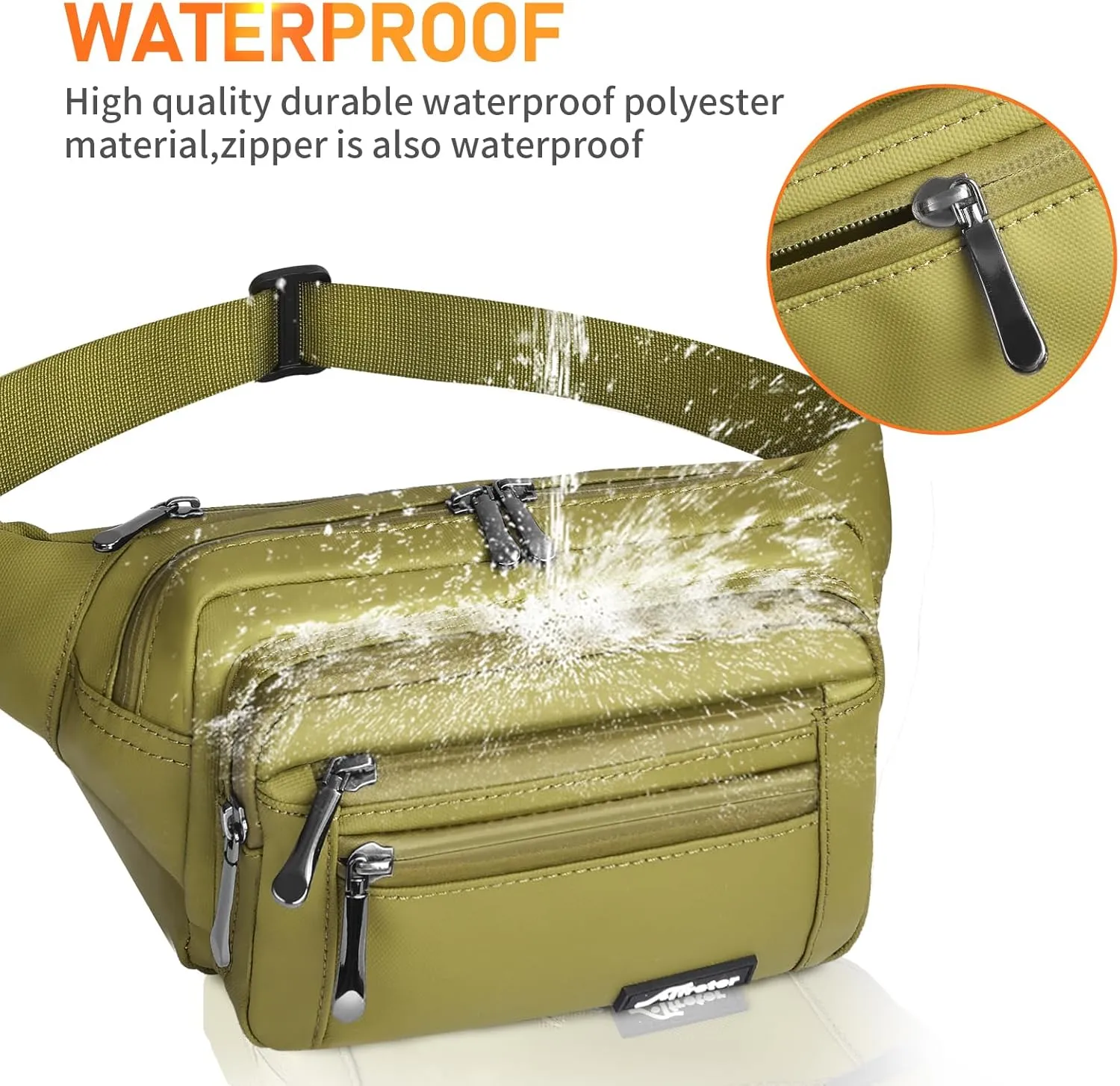 Waist Pack Bag Fanny Pack for Men&Women Hip Bum Bag with Adjustable Strap for Outdoors Workout Traveling Casual Running Hiking Cycling (Army Green-1)