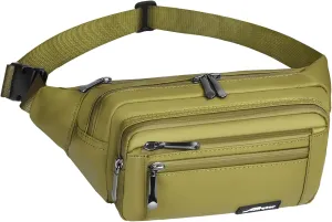 Waist Pack Bag Fanny Pack for Men&Women Hip Bum Bag with Adjustable Strap for Outdoors Workout Traveling Casual Running Hiking Cycling (Army Green-1)