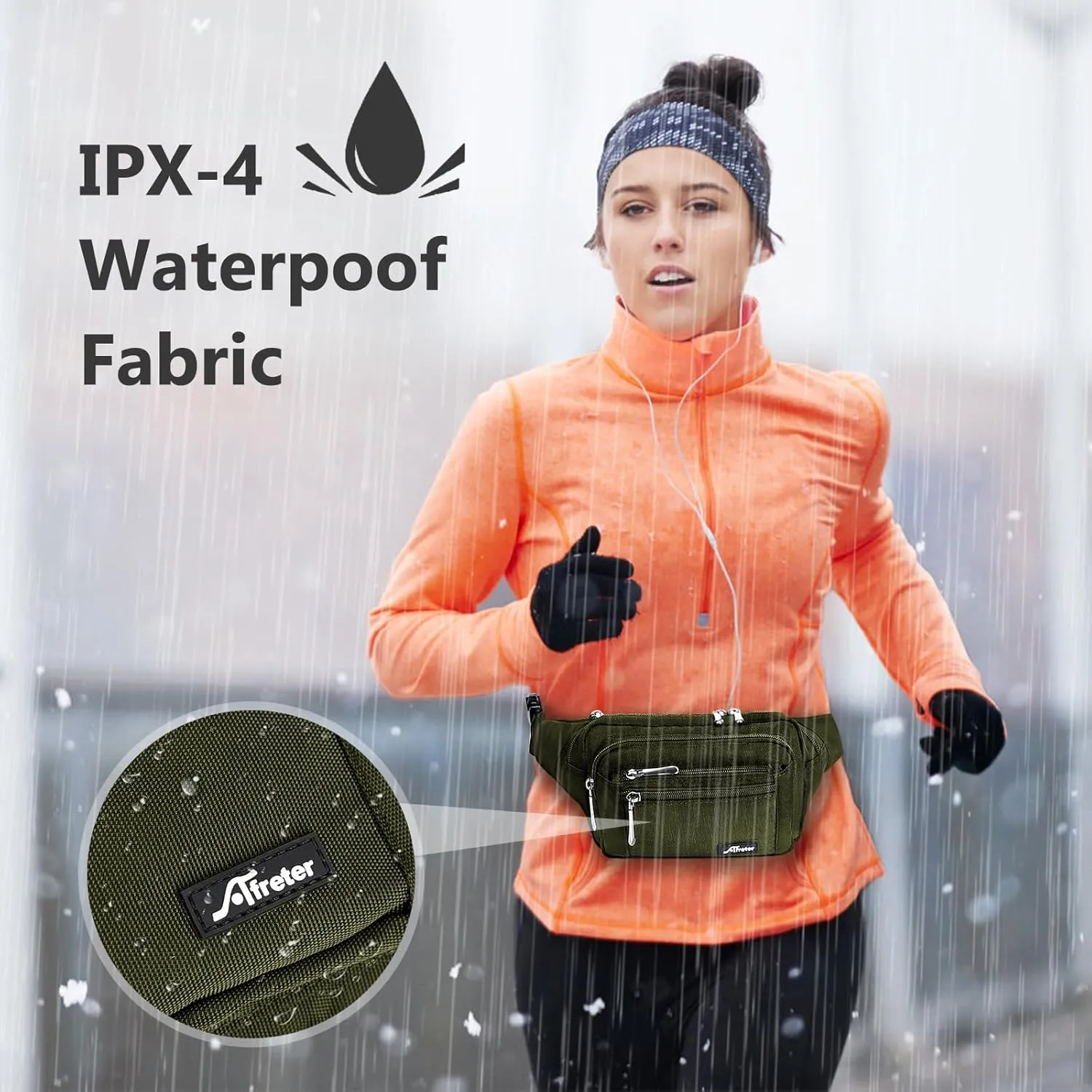 Waist Pack Bag Fanny Pack for Men&Women Hip Bum Bag with Adjustable Strap for Outdoors Workout Traveling Casual Running Hiking Cycling (Army Green)