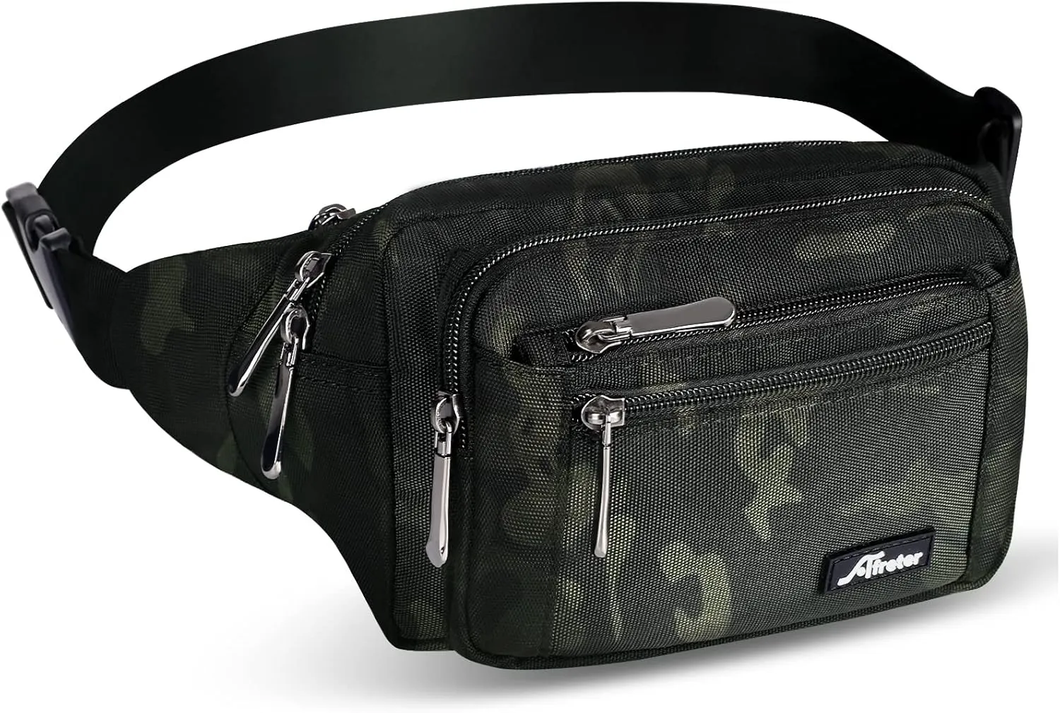 Waist Pack Bag Fanny Pack for Men&Women Hip Bum Bag with Adjustable Strap for Outdoors Workout Traveling Casual Running Hiking Cycling (Black Camo)