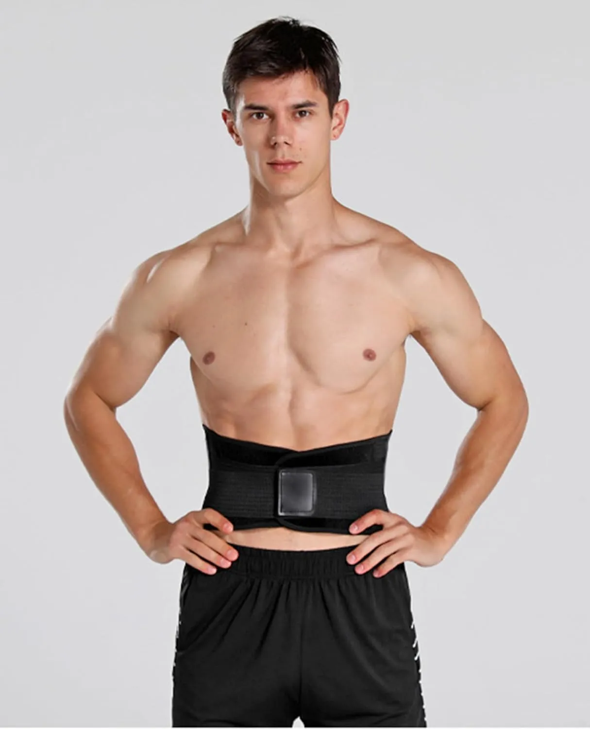 Waist Trimmer Belt for Men, Trainer Tummy Control, Adjustable Wide Sweat Wrap Body Shaper for Back Lumbar Support