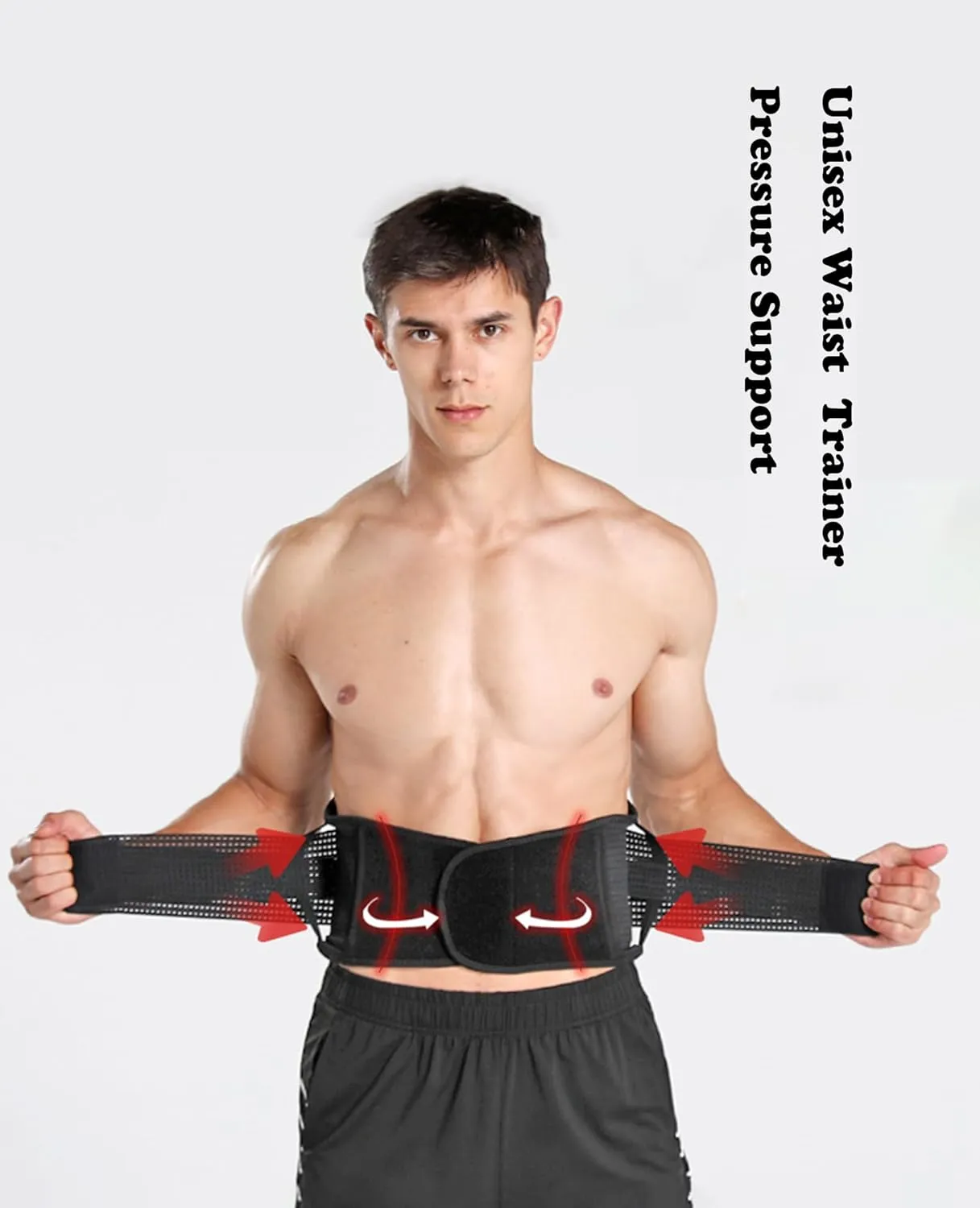 Waist Trimmer Belt for Men, Trainer Tummy Control, Adjustable Wide Sweat Wrap Body Shaper for Back Lumbar Support