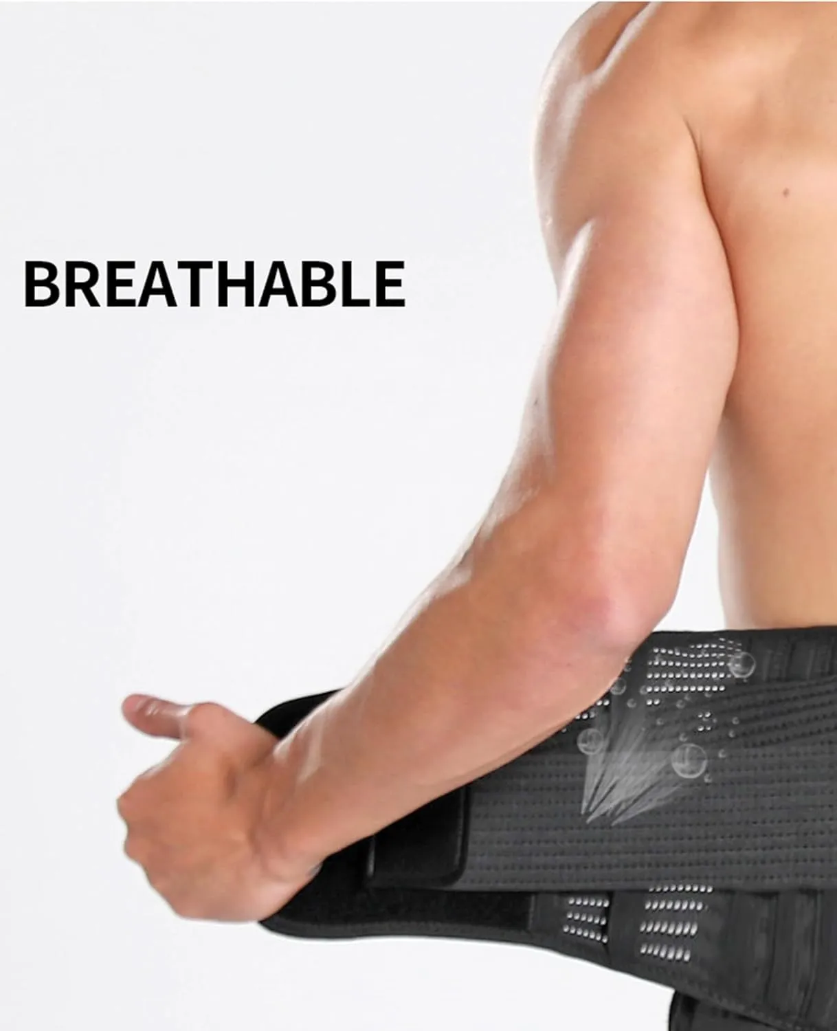 Waist Trimmer Belt for Men, Trainer Tummy Control, Adjustable Wide Sweat Wrap Body Shaper for Back Lumbar Support