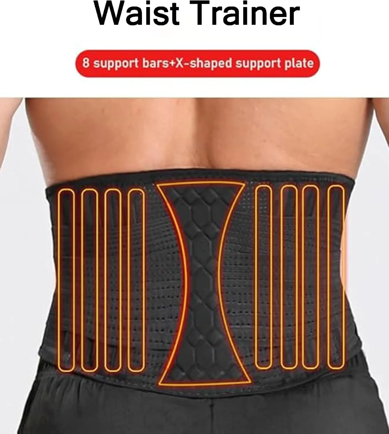 Waist Trimmer Belt for Men, Trainer Tummy Control, Adjustable Wide Sweat Wrap Body Shaper for Back Lumbar Support