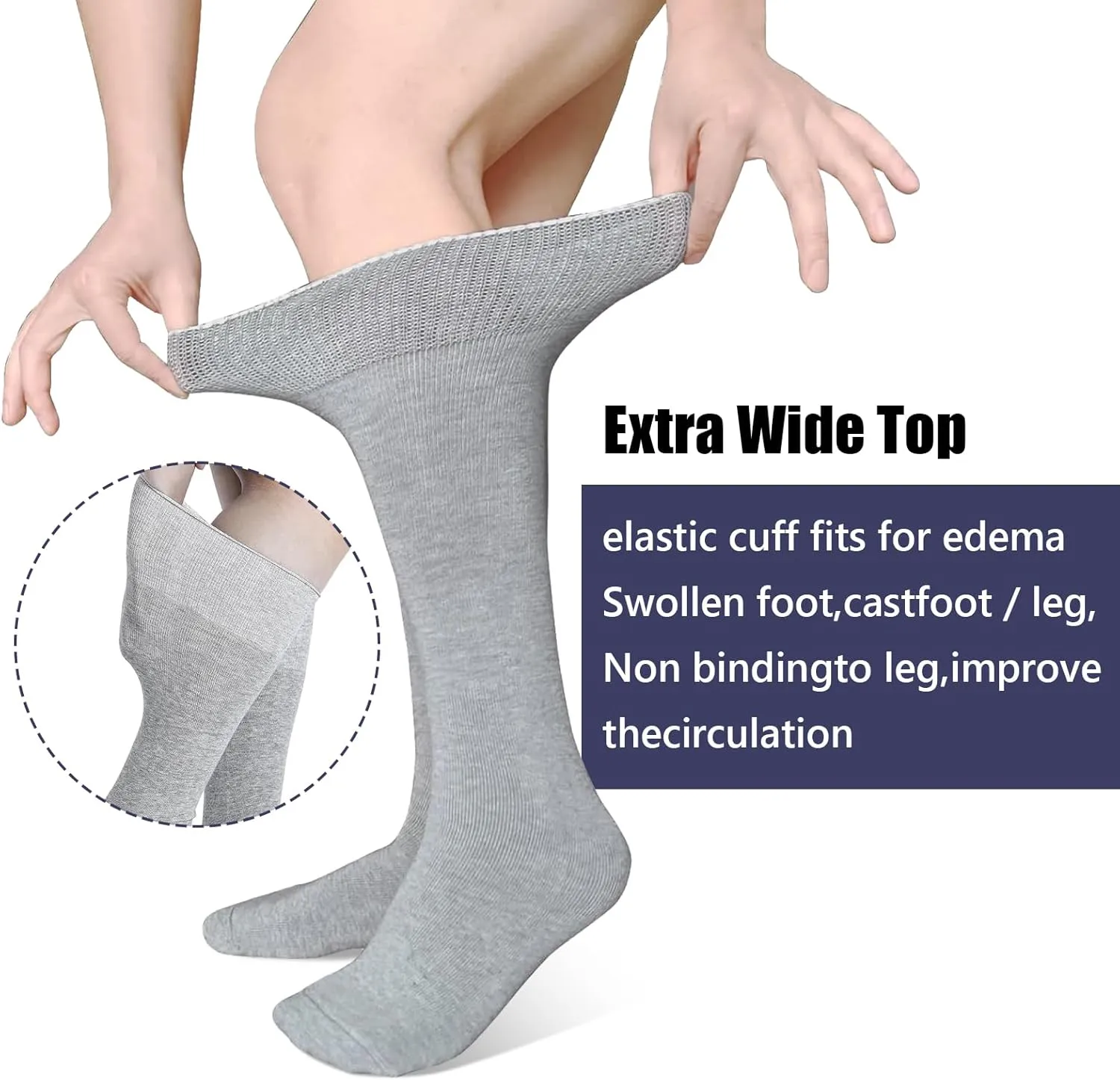 Walking Boot Socks Replacement Sock Liner for Orthopedic Walking Boots Walker Brace for Men Women, Seamless Breathable Medical Tube Cast Boot Surgical Leg Cover, 5 Pairs