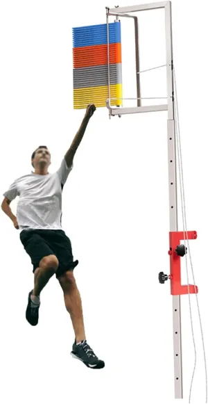 Wall-Mounted Vertical Jump Trainer,Height Adjustable Vertical Jump Trainer Aid,with Colorful Vane,Suitable for Volleyball,Basketball and High Jump Training(Size:Style 2)