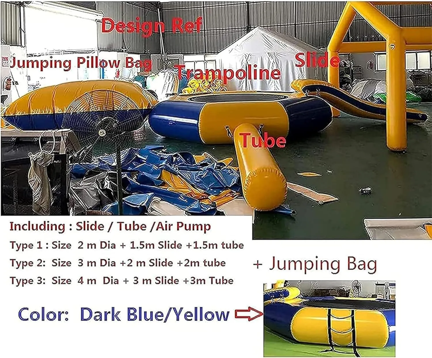 Water Inflatable Trampoline, 10Ft 13Ft 16Ft Water Slide/Lake Trampoline Inflatable Swim Platform for Adults and Kids, Bounce Splash Pad Water Trampoline (Blue16FT)