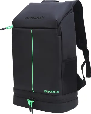 Waterproof 25L Gym Backpack with Shoe Compartment - Lightweight Durable PU Sports Bag for Men & Women,Travel-Friendly Hiking Trekking Backpack,Laptop Sleeve & Workout Gear Storage(green)
