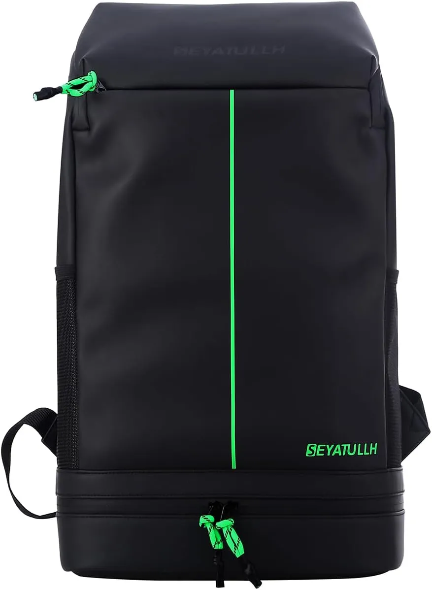Waterproof 25L Gym Backpack with Shoe Compartment - Lightweight Durable PU Sports Bag for Men & Women,Travel-Friendly Hiking Trekking Backpack,Laptop Sleeve & Workout Gear Storage(green)