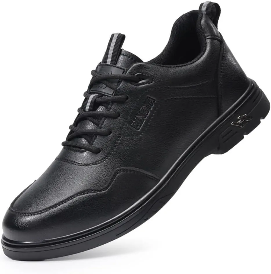 Waterproof & Oil Resistant Work Shoe - Lightweight Anti-Slip Non-Skid Standing All Day Comfort Soft Black Safety Shoe Food Service, Chef, Kitchen, Bistro, and Restaurant Utility Roles