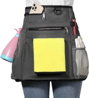 Waterproof Cleaning Apron with 8 Pockets,Housekeeping Uniform Supplies,Durable Caddy Costume Work Apron