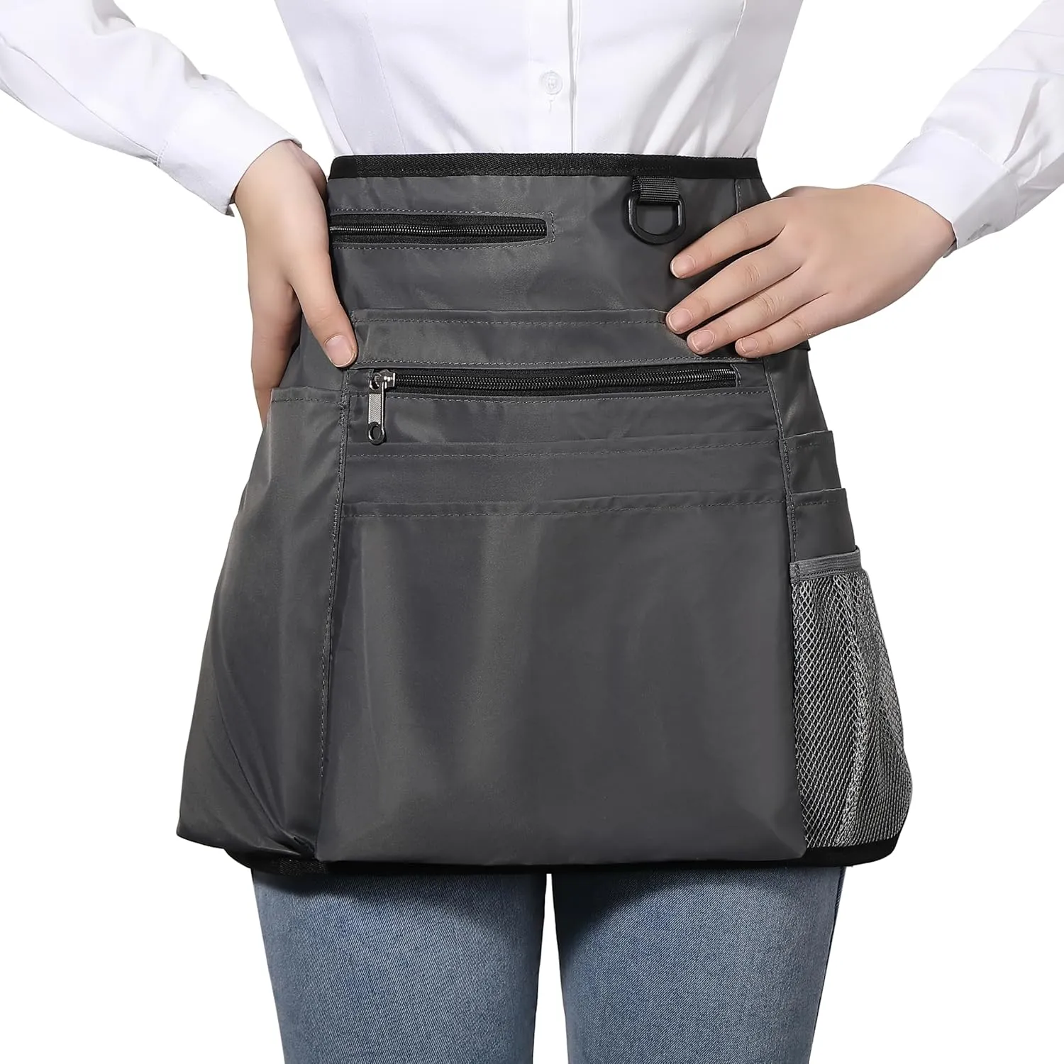 Waterproof Cleaning Apron with 8 Pockets,Housekeeping Uniform Supplies,Durable Caddy Costume Work Apron