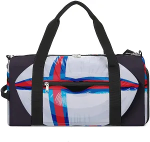 Waterproof Faroe Lslands Flag Duffel Bag with Shoe Compartment Lightweight Travel Gym Bag