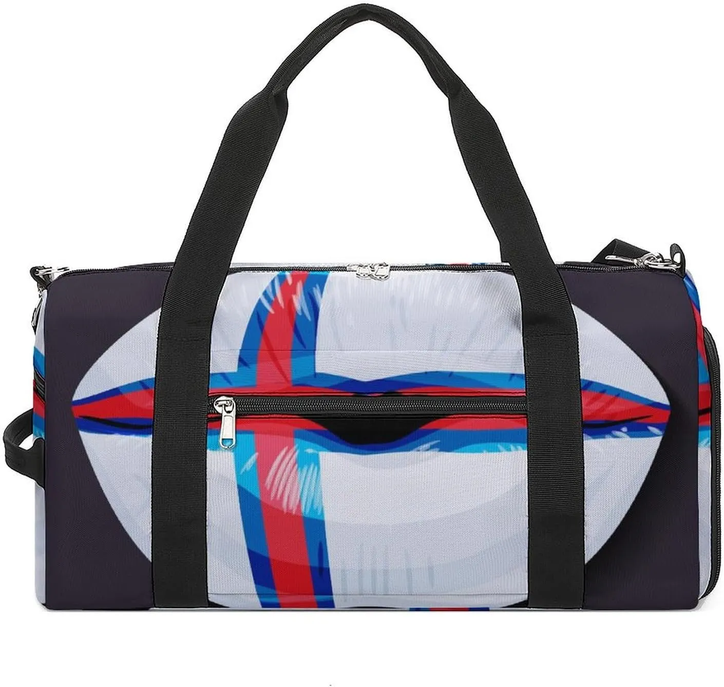 Waterproof Faroe Lslands Flag Duffel Bag with Shoe Compartment Lightweight Travel Gym Bag