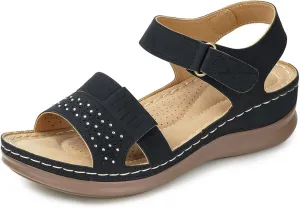 Wedge Sandals for Women Dressy - Comfortable Womens Wedge Sandals Low Heel Walking Flat Shoes
