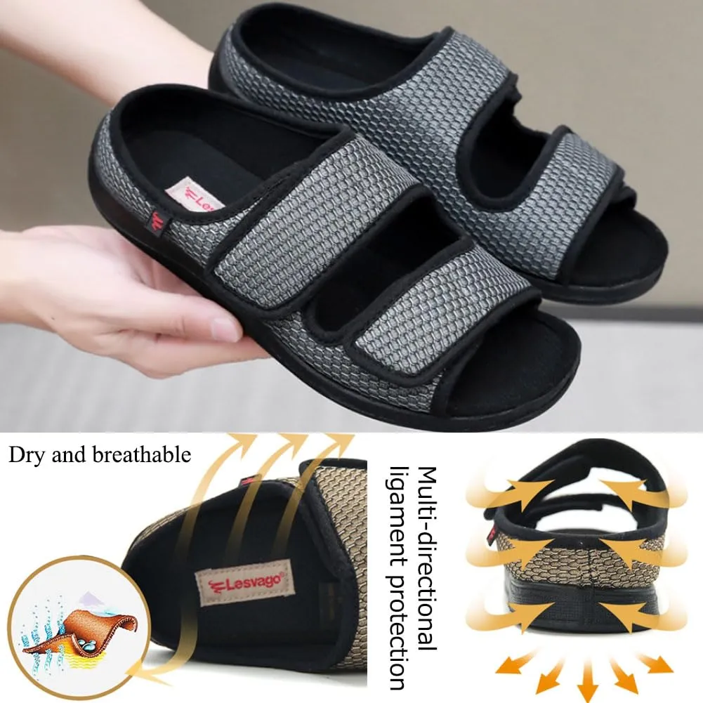 WEEOATAR Diabetic Slippers,Post Surgery Shoes,Medical Walking Shoes,Adjustable,Slip-on and Wide Orthopedic Shoes with Magic Stickers for Diabetics,Swollen Feet&Arthritis Edema(Woman Yellow,8.0/240cm)