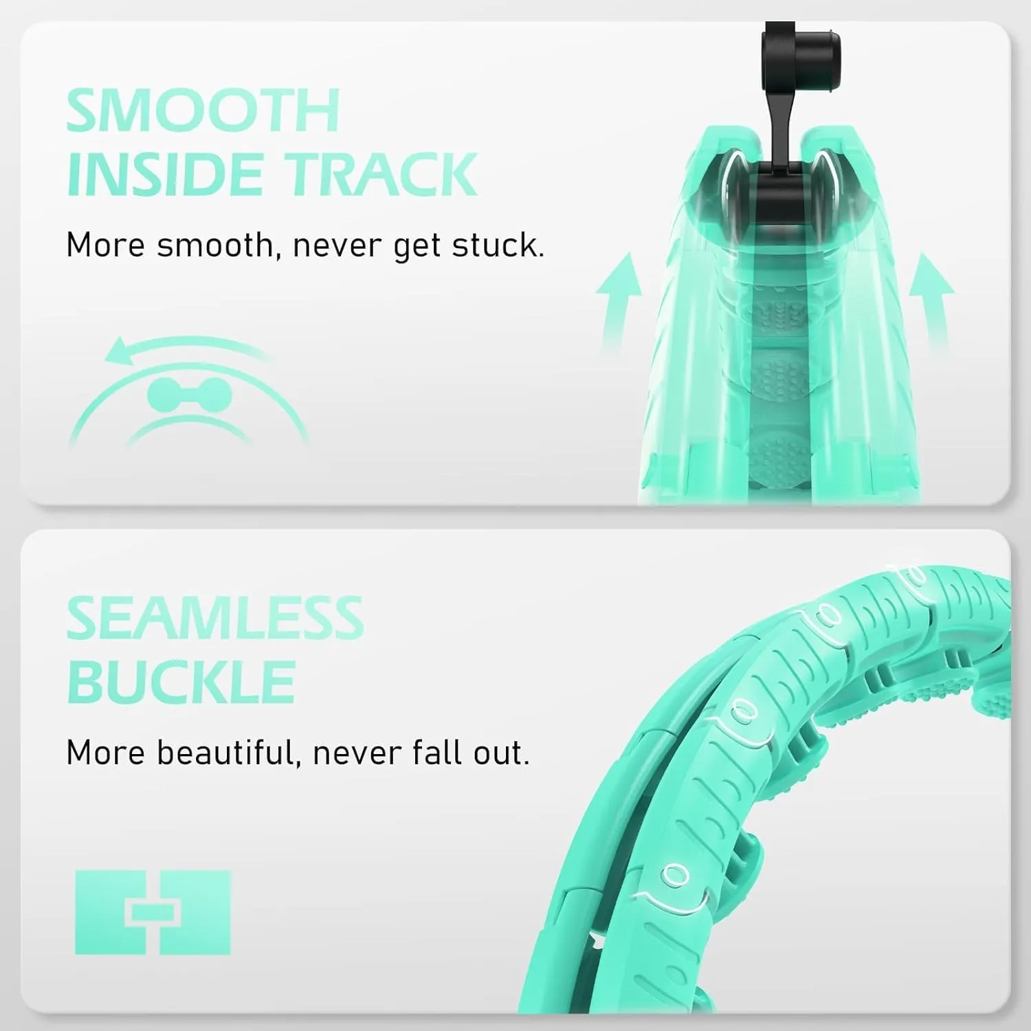 Weighted Hula Circle for Adults Weight Loss, Infinity Fitness Hoop Plus Size 51 Inch with Sweat Belt, Include 27 Detachable Links and Waist Trainer for Women