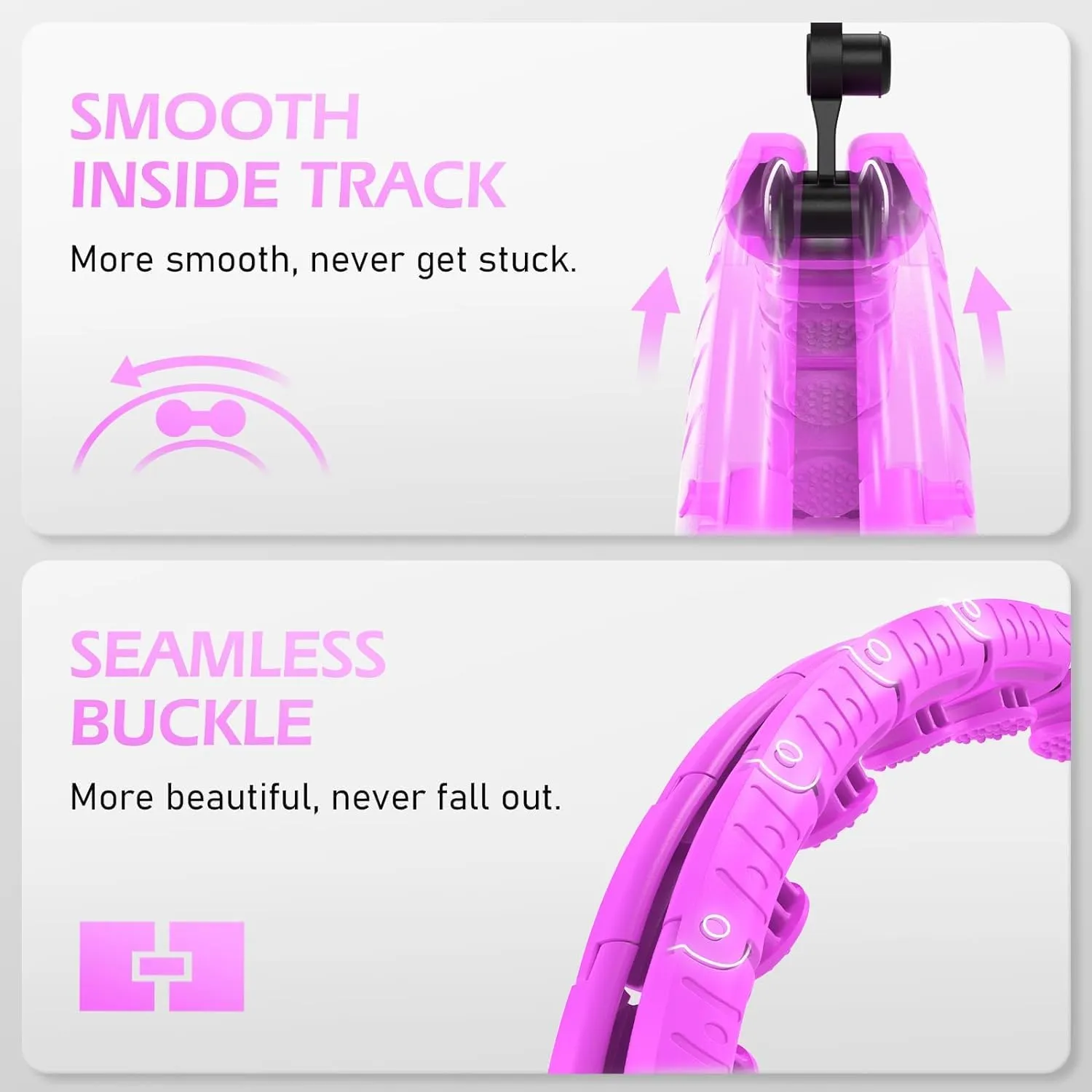 Weighted Hula Circle for Adults Weight Loss, Infinity Fitness Hoop Plus Size 51 Inch with Sweat Belt, Include 27 Detachable Links and Waist Trainer for Women