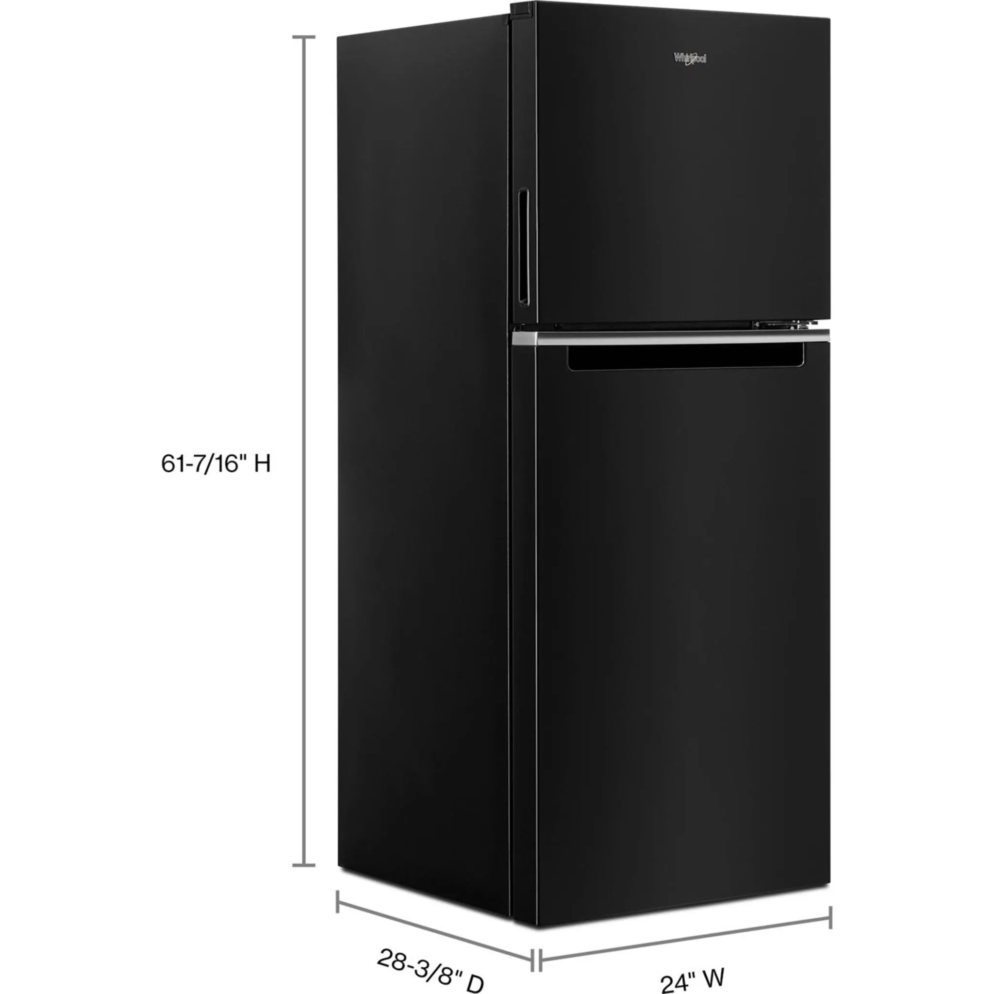 Whirlpool Top Mount Fridge (WRT312CZJB) - Black