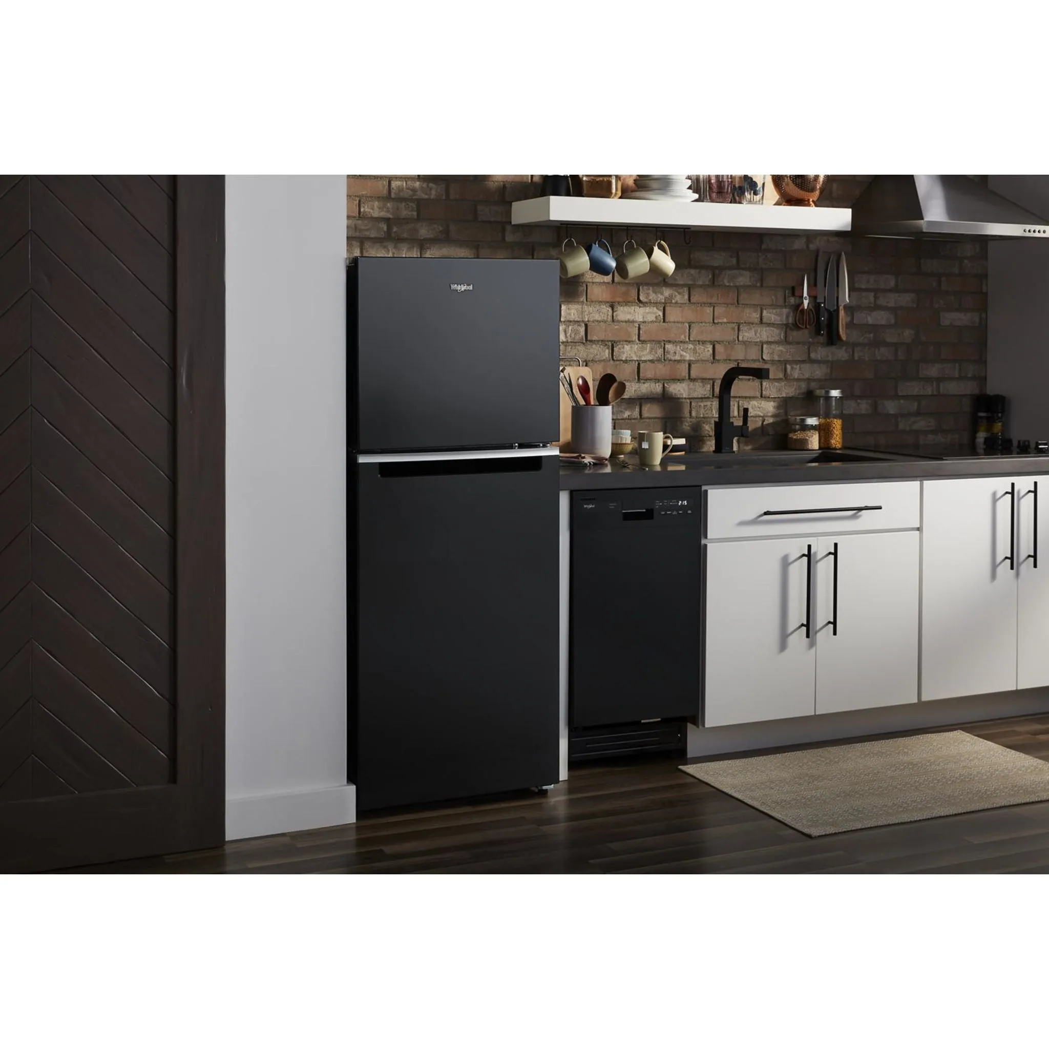 Whirlpool Top Mount Fridge (WRT312CZJB) - Black