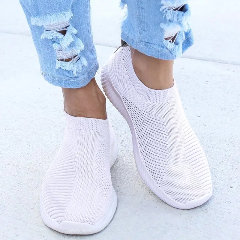 White Breathable Mesh Sneakers