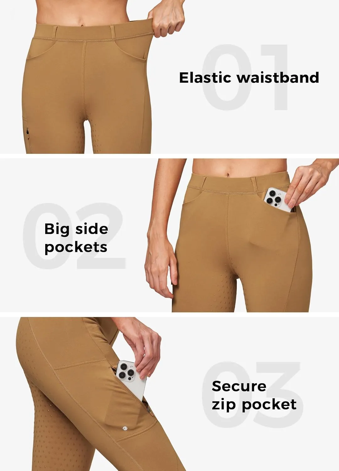 Willit Women's Fleece Riding Breeches Winter Horse Riding Pants Tights Equestrian Thermal Schooling Tights