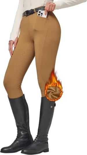 Willit Women's Fleece Riding Breeches Winter Horse Riding Pants Tights Equestrian Thermal Schooling Tights